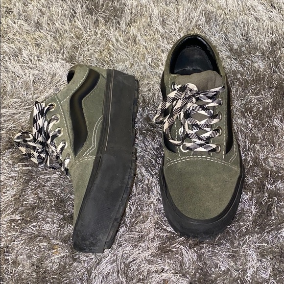 green platform vans